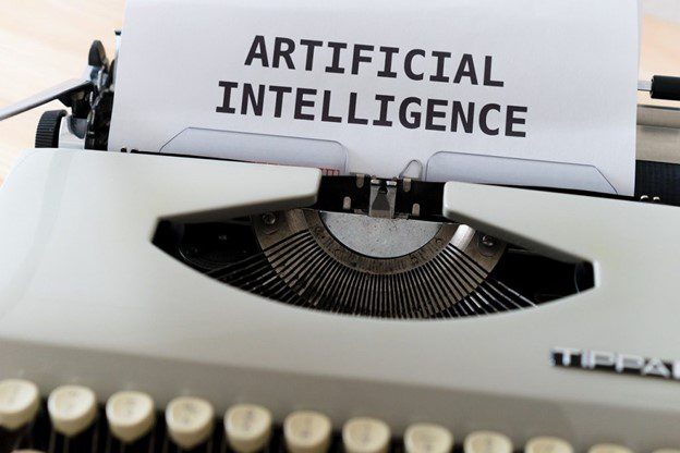 AI writing typewriter artificial intelligence