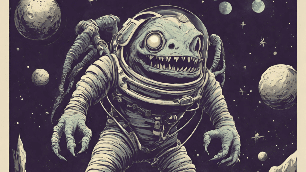 book cover monster in space