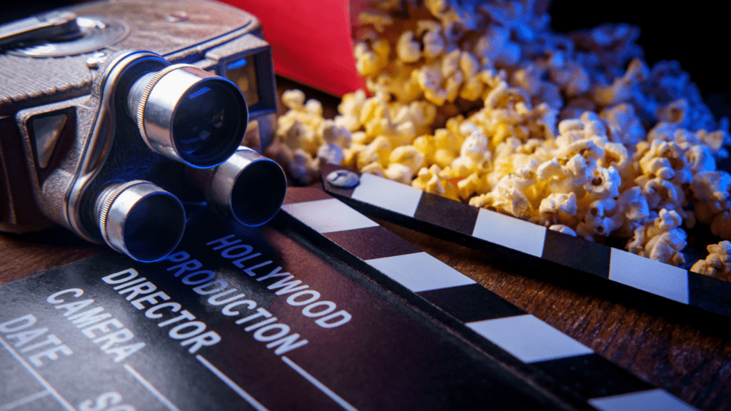 film camera and popcorn