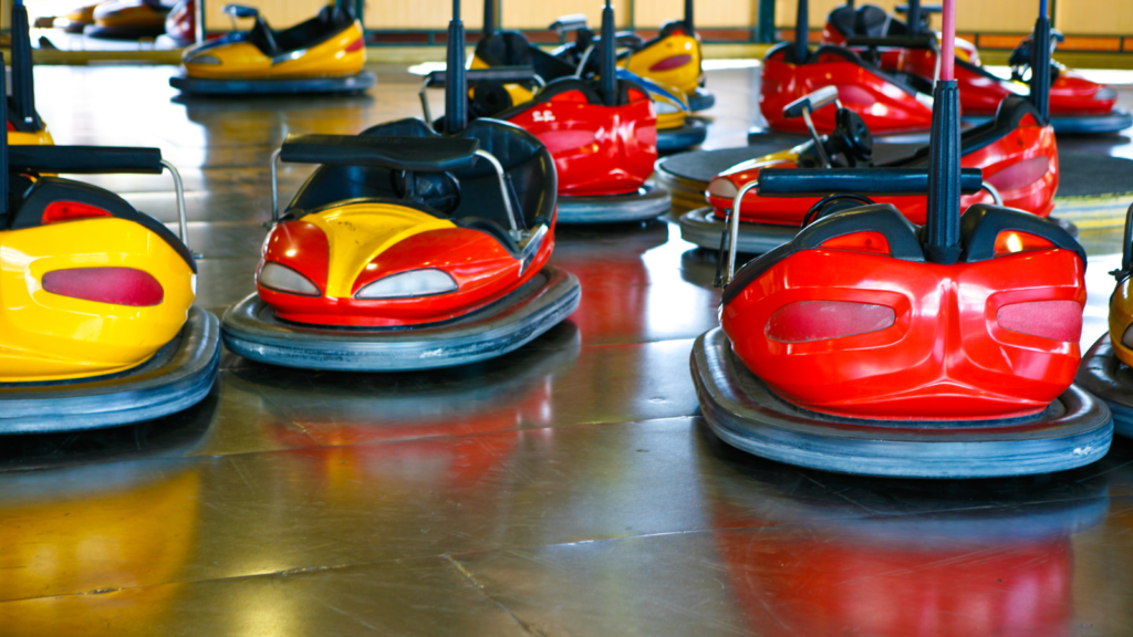 portmanteau smashing words together, image of bumper cars