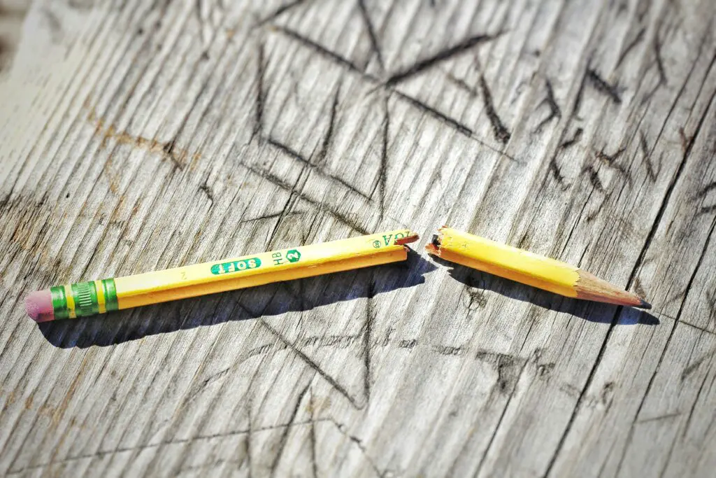 broken pencil no writing support